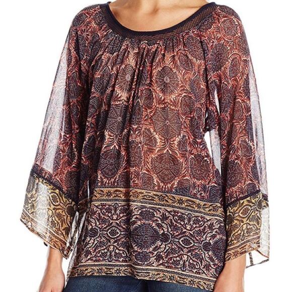 Plenty by Tracey Reese Floral Peasant Blouse NWT Small - Picture 1 of 8